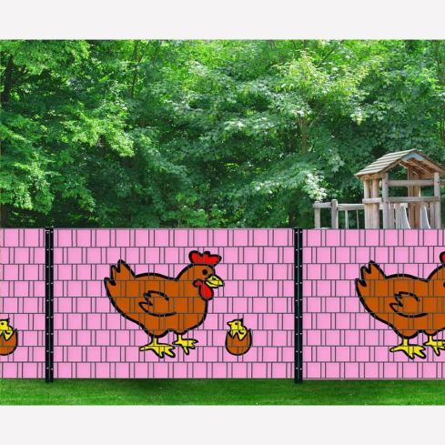 Huhn - Sichtschutzstreifen für Doppelstabmattenzaun