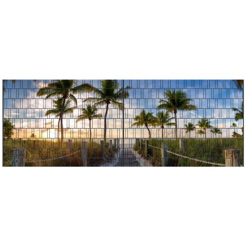 Panorama XL Palmenstrand – 5,00 × 1,80 m – 18 Motivstreifen
