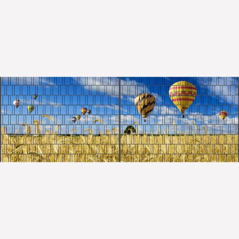 Panorama XL Feld und Heißluftballons Zaunsichtschutz